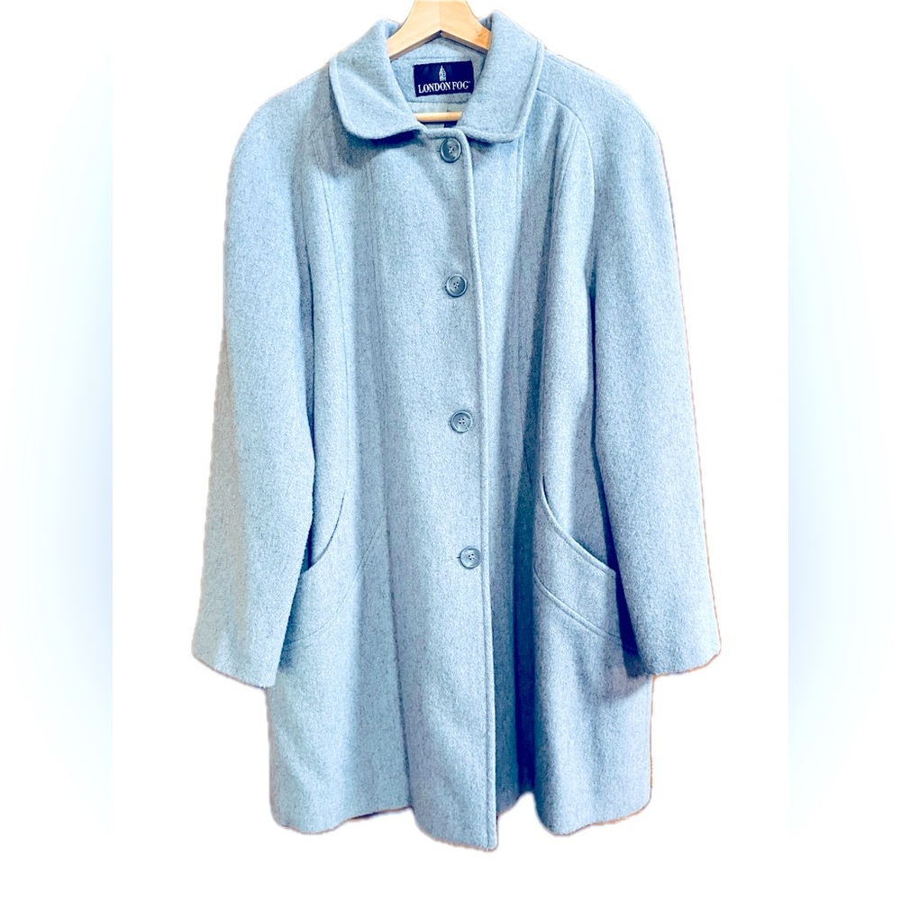 Vintage Blue Gray Wool Coat Womens size small/medium